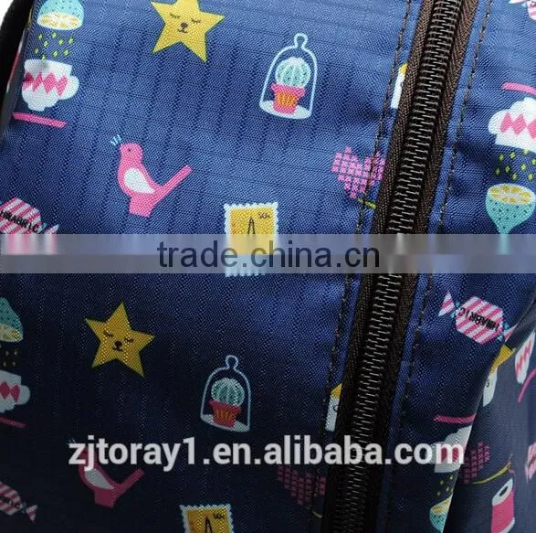 Cute Printed Foldable School Bag Polyester School Back Pack