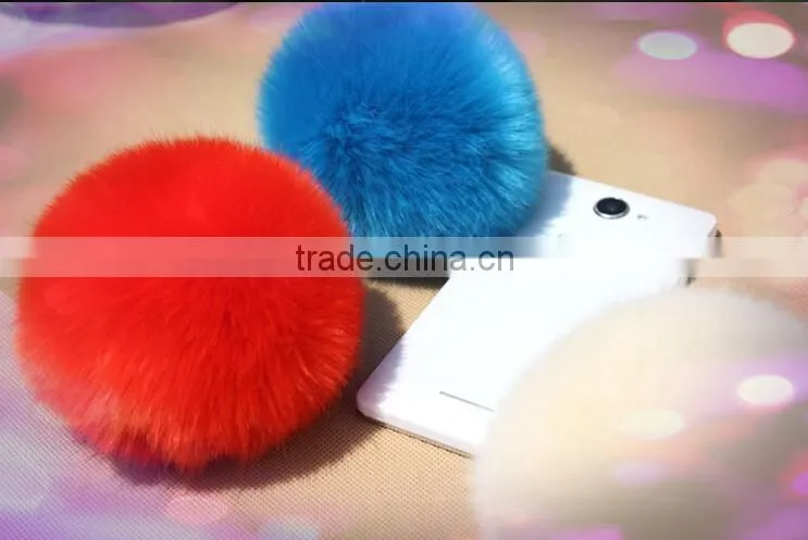 Hot sale fake rabbit Fur balls Unisex Keyring 9cm Size Fashion accessories