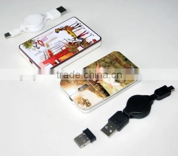 Rechargeable 2.4G Wireless Flat Slim Mouse with Led LOGO for promotional gift