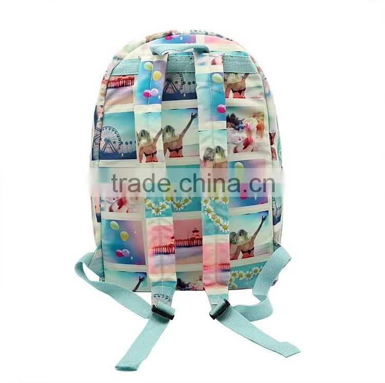 Fashion colorful backpack bag canvas polyester backpack for teenage girls