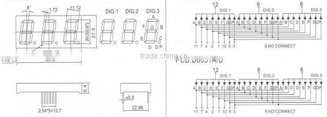 high quality 7 segment 3 digit led display