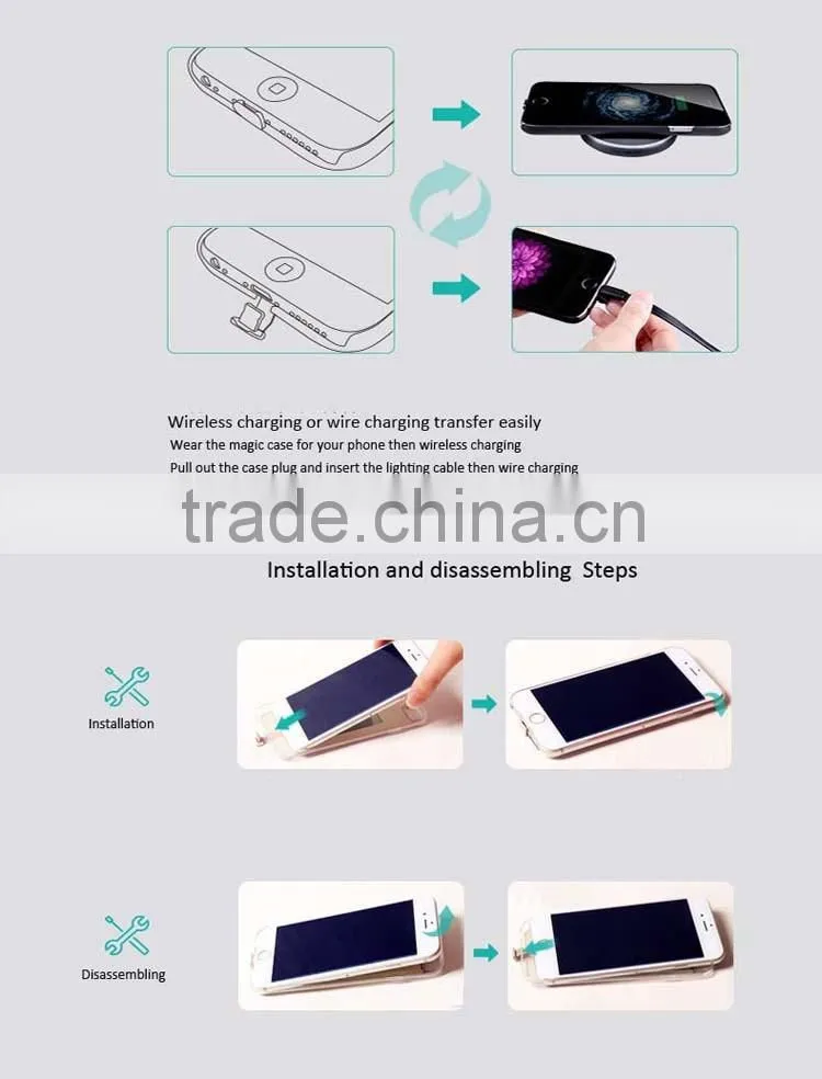 New arrived concise wireless charger case recevier case cover for iPhone series