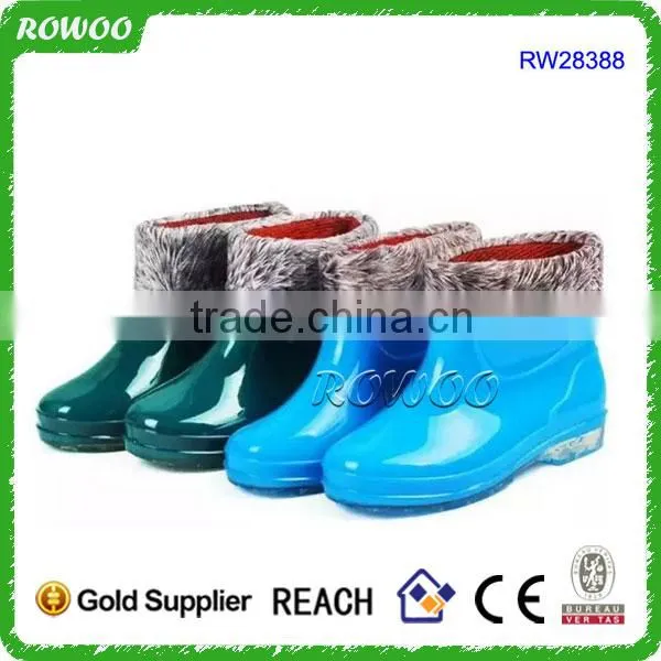 rain boots with collar, long rubber boots, rain boots with fur lining