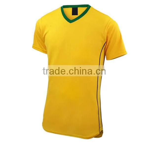 shortsleeve blank yellow soccer jersey