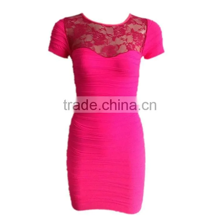 New Fashion Short Sleeve Women Dresses Evening Party Slim Dress