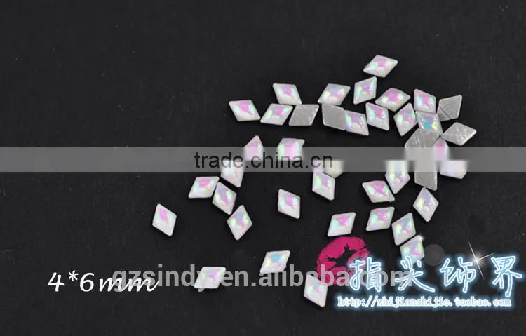 Korean Style Flat Back Glass Resin Stone Opal Decorative Stones ZX:SZ574