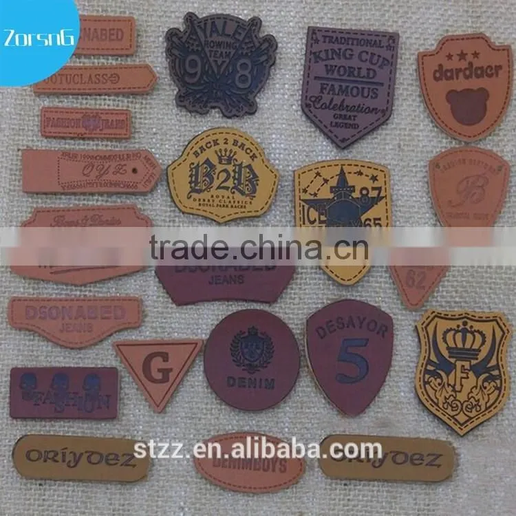 Garment leather label patch