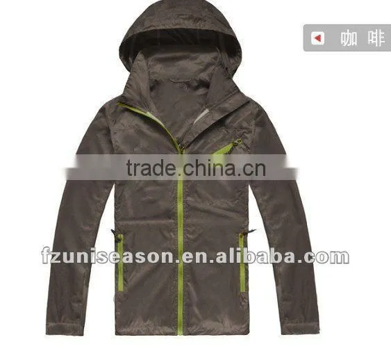 Foldable Ladies Hooded Pullover Windbreaker 2013