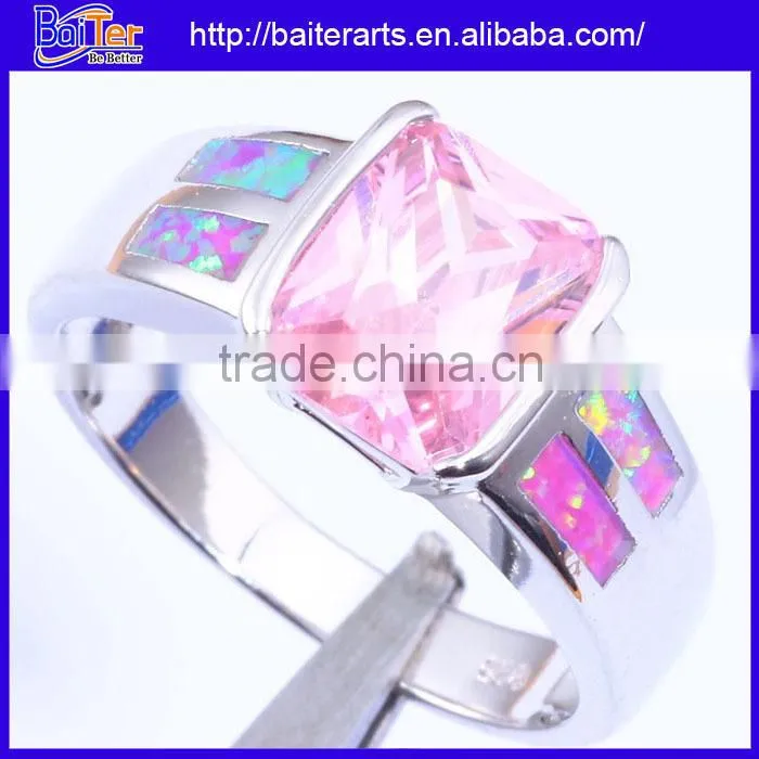Hot !Custom 925 Sterling Silver Bridal Set Opal Engagement Rings