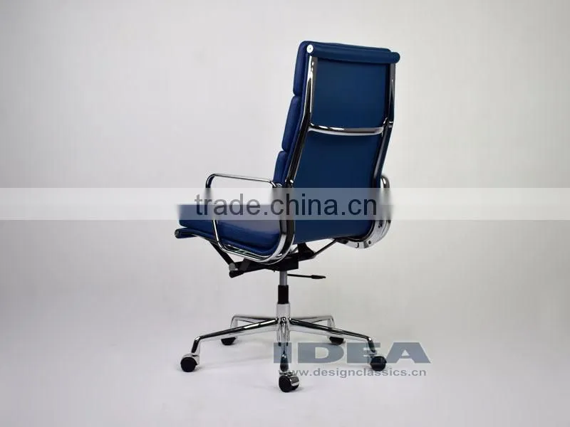 Replica EA219 Charles High Back Office Chair - Navy Blue Color Genuine Leather