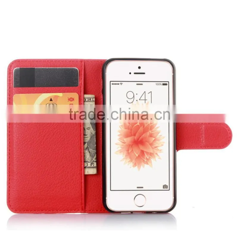 Mobile Phone Leather Case Flip Cover Wallet Leather Case For Iphone SE