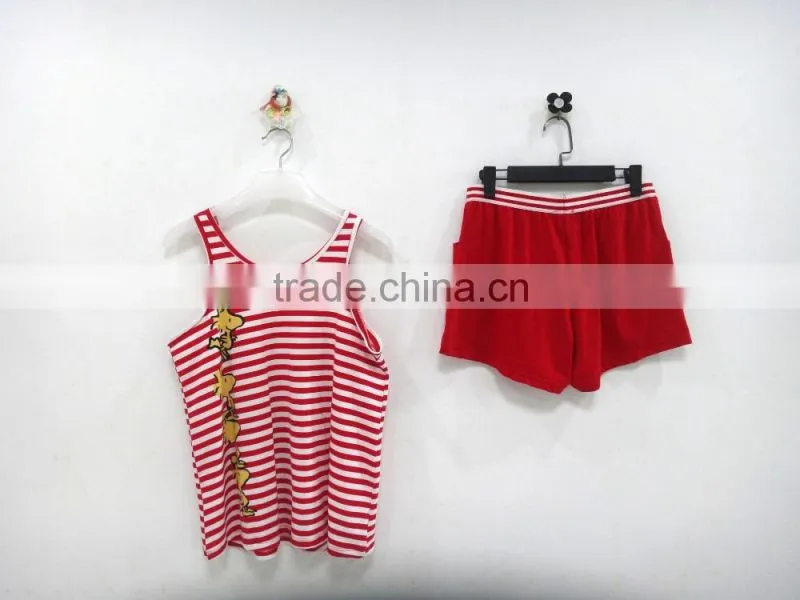 Leisure cute snoopy dog stripe harness pajamas woman