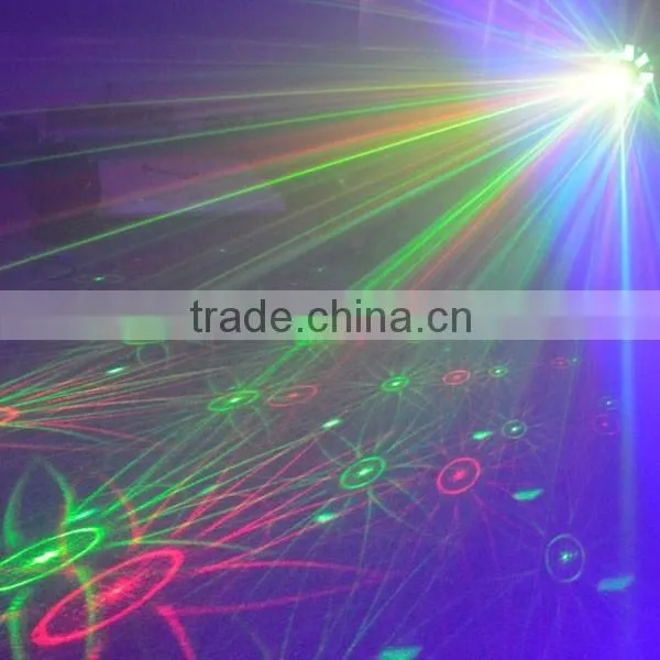 disco laser light + led flower star+strobe stage light