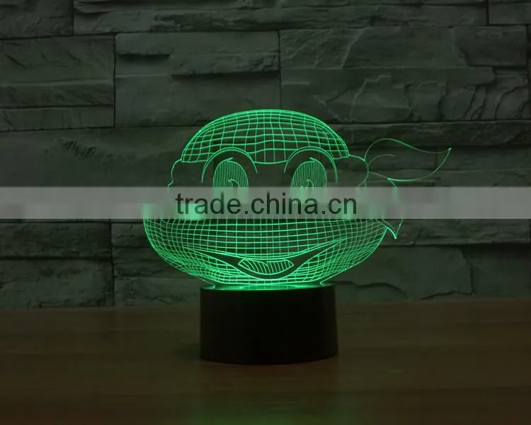 3D LED Lamp Light USB Teenage Mutant Ninja Turtles Colorful Night Light for Wedding Deco Innovative Christmas Gift Present