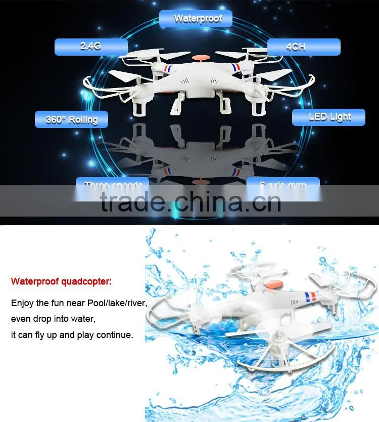 Waterproof 2.4G wholesale quadcopter rc drone with lights and lcd screen controller