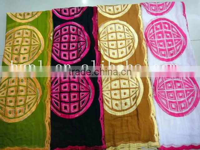 2016 High quality african muslim scarf /embroidered silk scarf/shawl scarf (TJ0186)