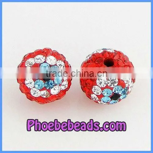 10mm Gold CZ Shamballa Crystal Beads Wholesale CPB-029