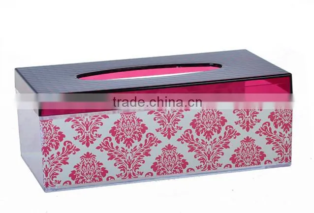 Classic European style printed square tissue box