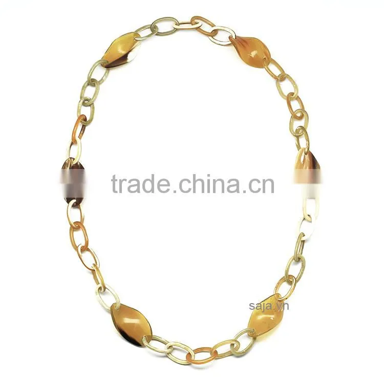 Buffalo horn white, buffalo horn jewelry, buffalo horn necklace SHN-320