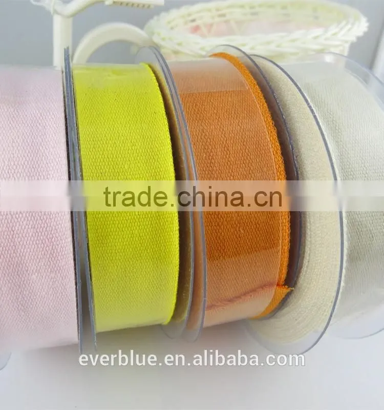 Colorful natural cotton ribbon for gift and decoration