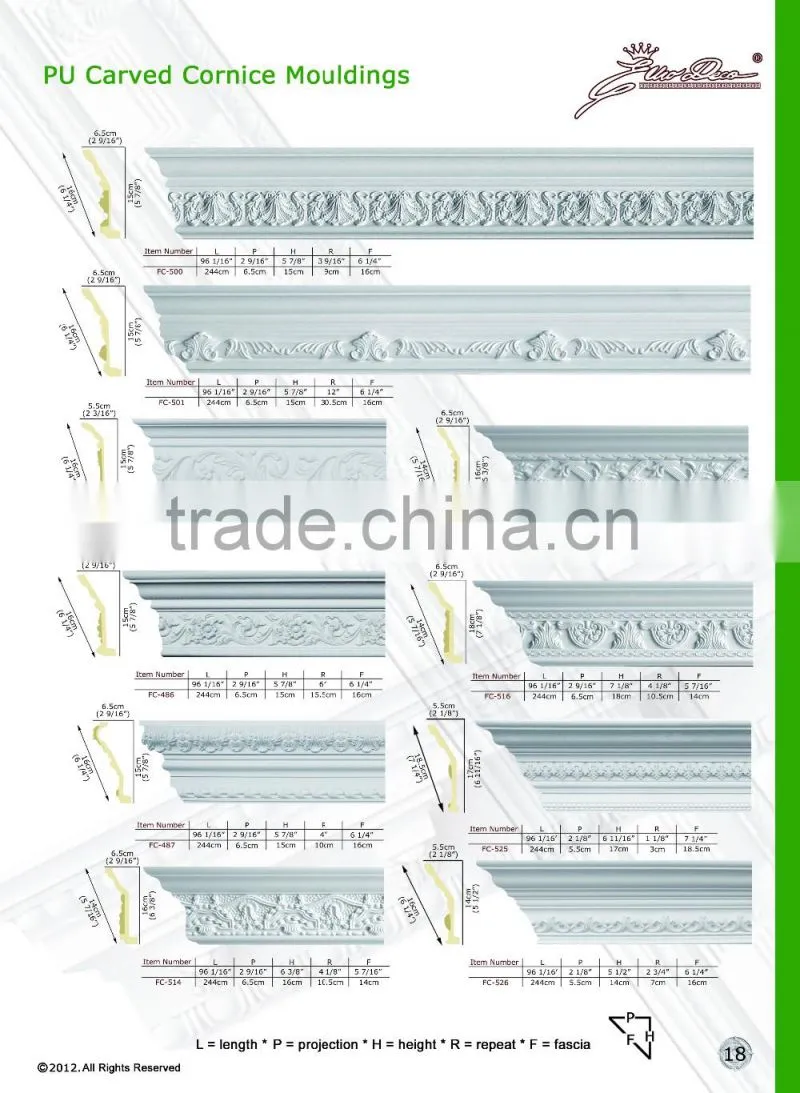 2016 Polystyrene High Quality beautiful PU decorative corbel eps cornice moulding