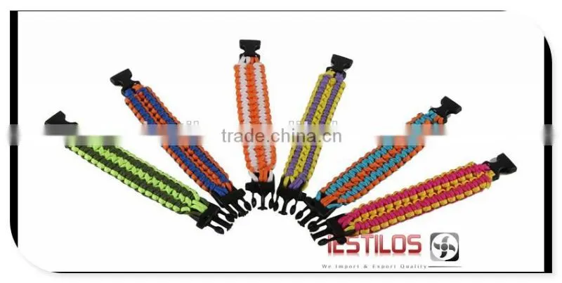 450 Wide Paracord With Whistle Buckle Survival Bracelet
