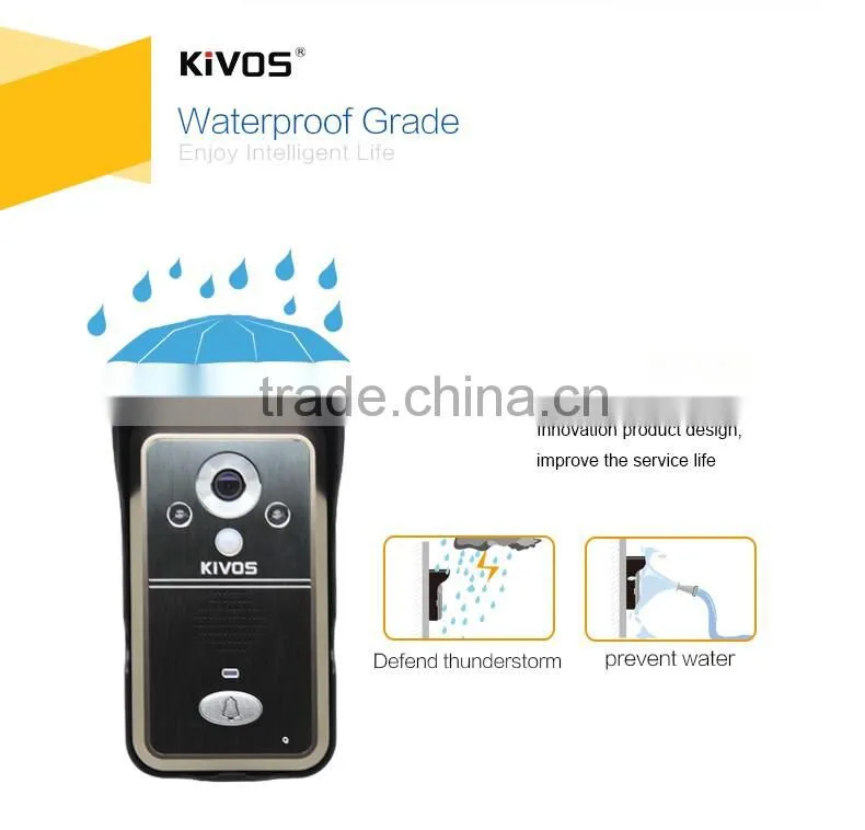 7 inch color screen digital villa long range cordless door phone