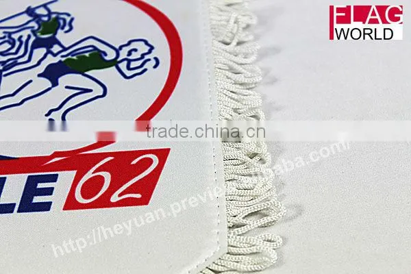 Promotional sports pennant with fringe