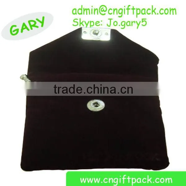 Custom Black Fabric Envelopes Velvet Bag Pouch