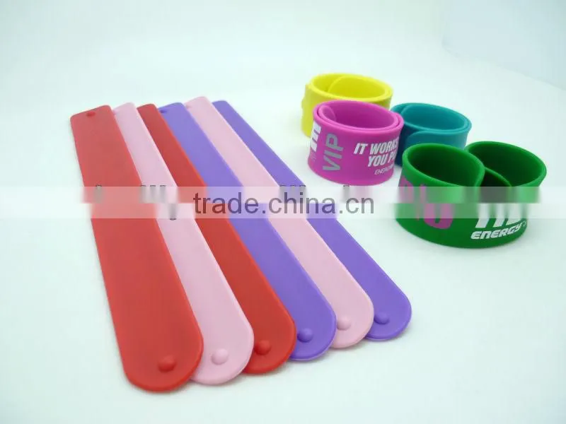 SILICONE SLAP WRIST BRACELET BAND WRAP TOY RUBBER TOY KIDS WRAP SNAP WORD Printing