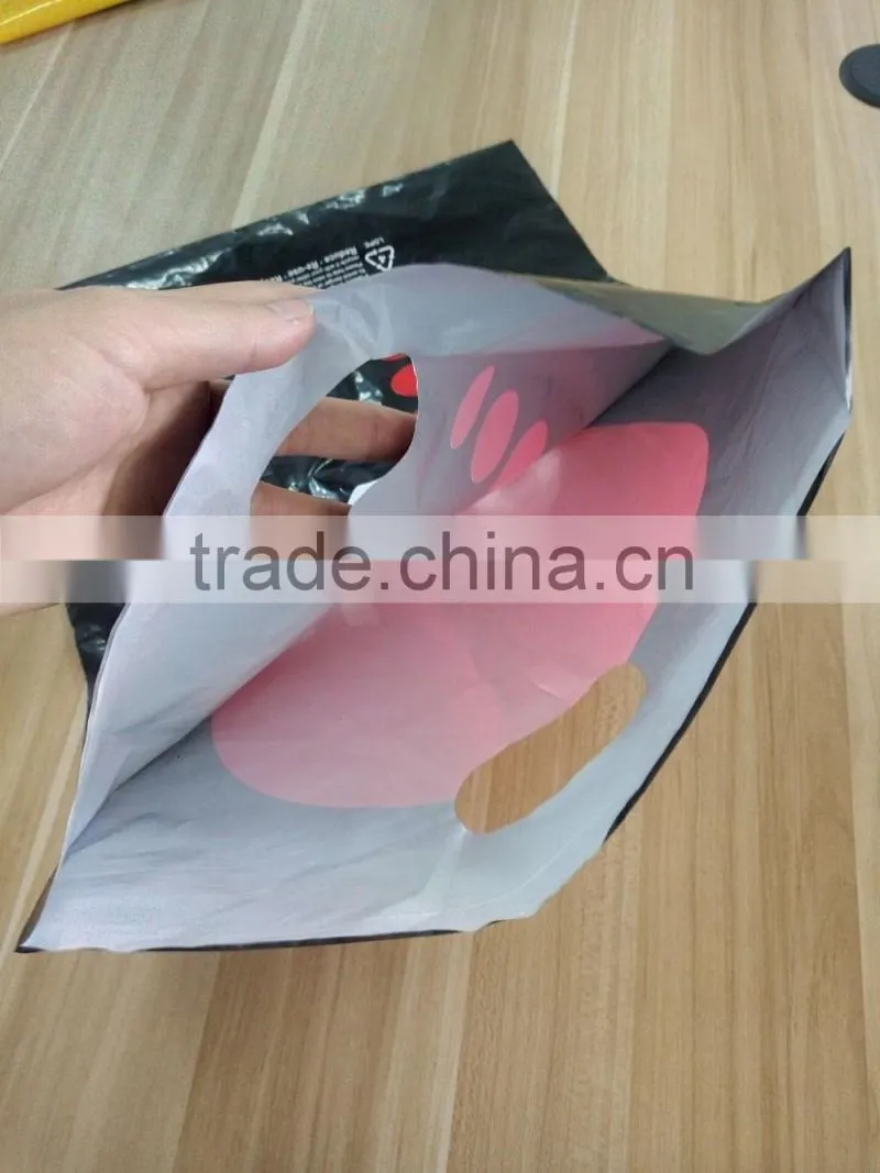 Custom logo die cut bag wholesale plastic promotional bag