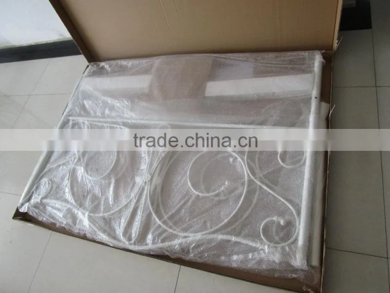Modern and elegant metal double bed in white color