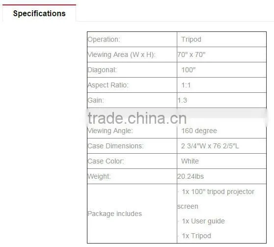 Motorized projector screen with high quality projector screen tripod stand 100inch 200inch 300inch