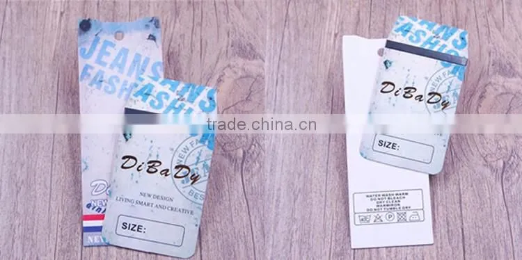 Kraft perforated animal jean hang tags with your own logo