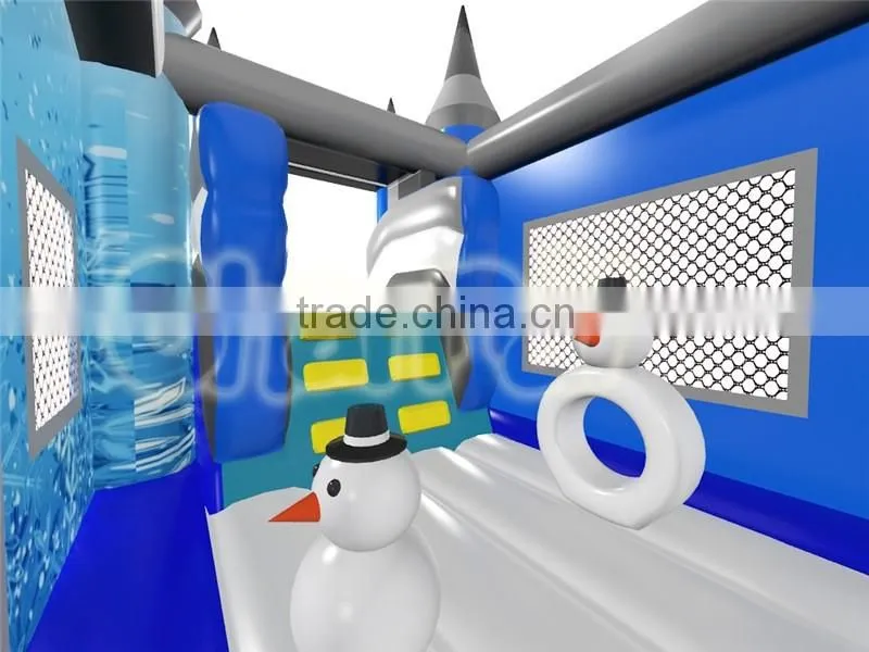 2016 New Design wholesales ice and snow theme bouncers,outdoor inflatable bouncer,cute castle