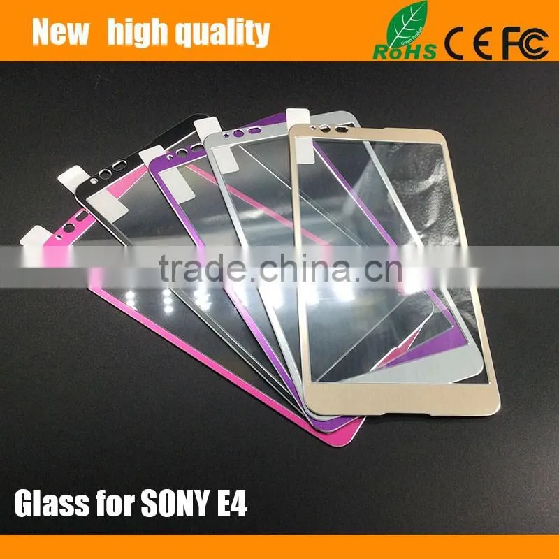 2.5D Titanium alloy brushed metal Tempered Glass Screen Protector guard for SONY Z2