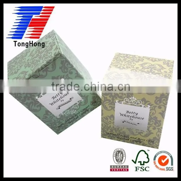simple printing glossy lamination packaging box for candle