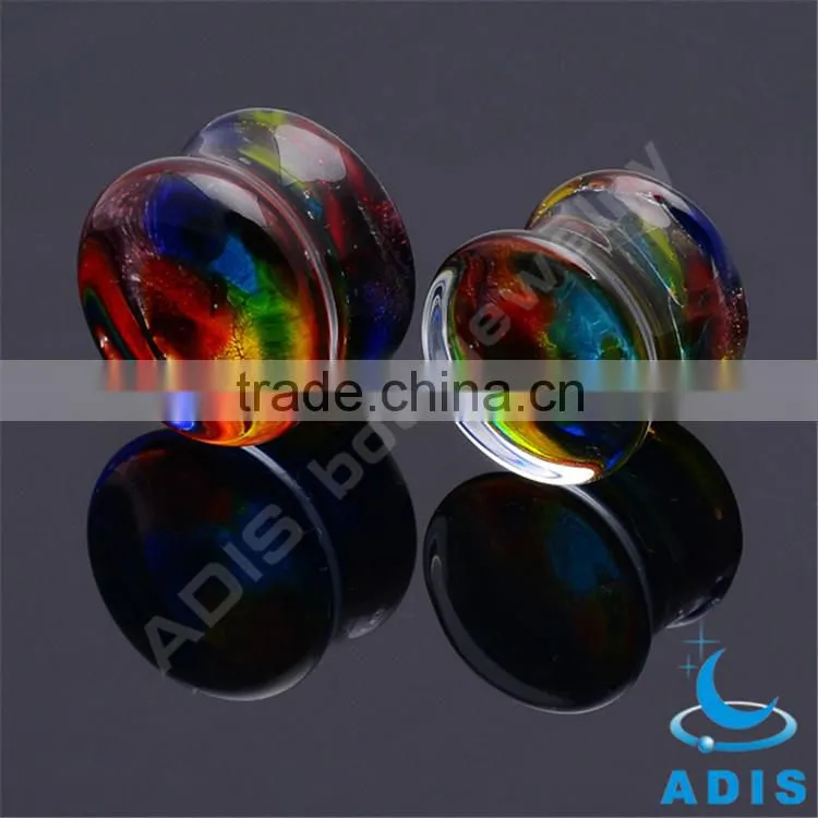 Charming body jewelry wholesale sexy glass plug gauge tunnels