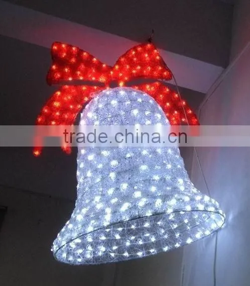2016 New Products Colorful Lighted Christmas Bells Motif Light for Outdoor Decor