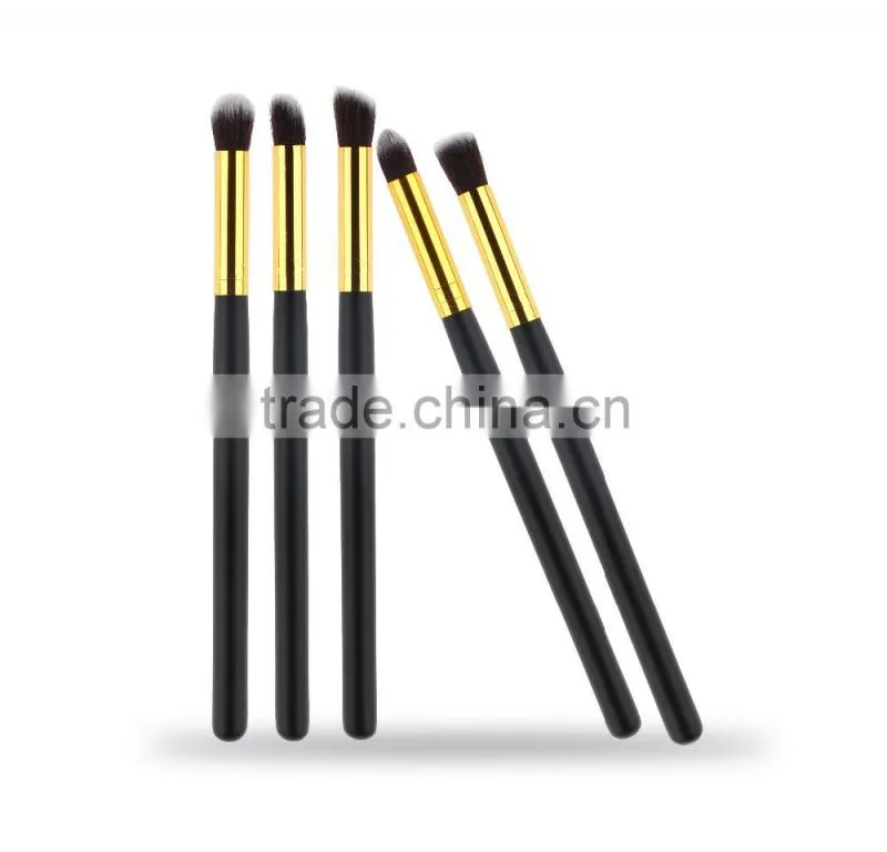 Factory Supply 10pcs Soft Hair Golden+Black Handle Makeup Brush Set Foundation Powder Eyeshadow brush kit tools