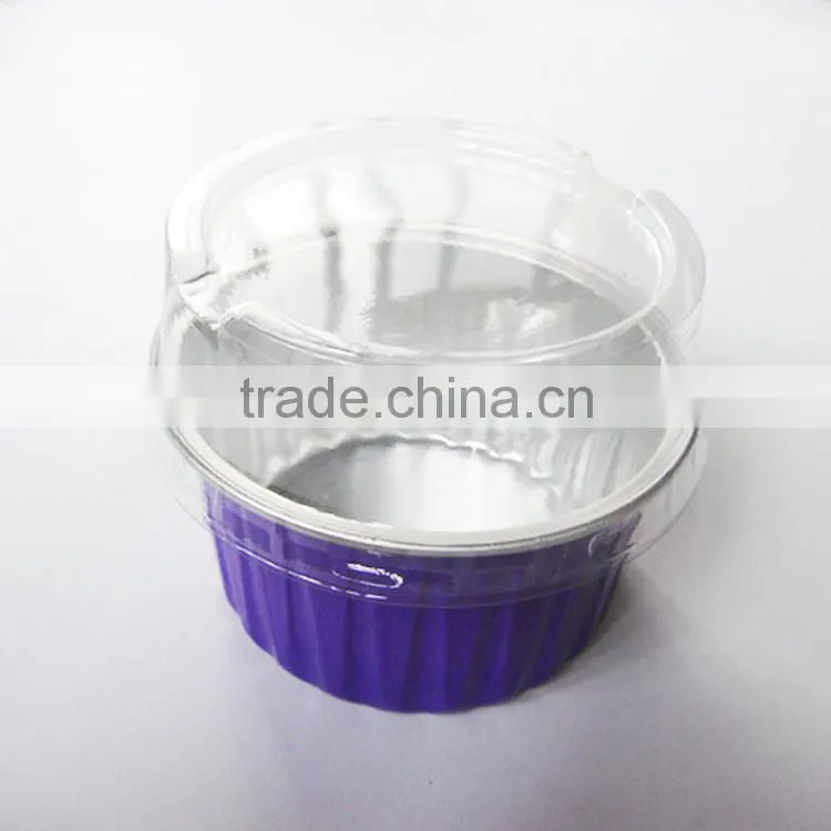 colorful aluminum foil puffing cup with lid