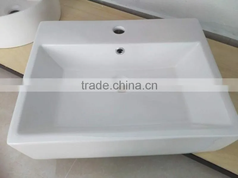 wc ceramic basin bathroom sanitary ware wash basin ceramic white square shape art basin single hole basinYB005