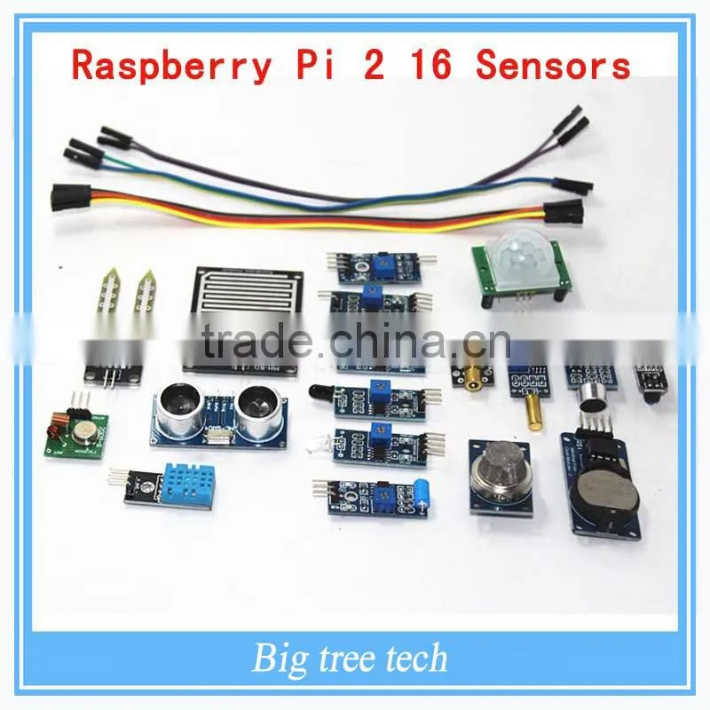 16PCS Raspberry pi 2 the sensor module package 16 kinds of sensor F222