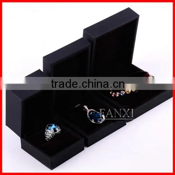 High Quality Luxury Custom Black Jewelry Box Whole Set Jewelry Packaging Box