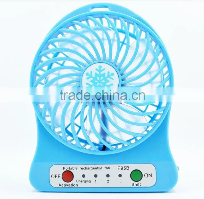 NEW Outdoor Protable Mini Cooling USB Desk Fan Super Mute Cooler Desktop PC Blue