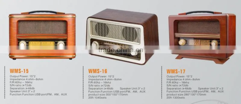 Retro Mini portable speaker with usb input /sd/fm