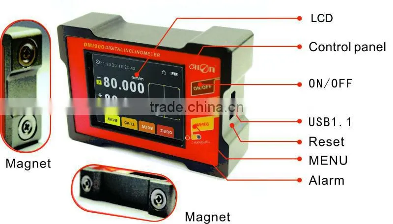 Touch Screen Angle Finder Meter Inclinometer Angle Digital Gauge with USB