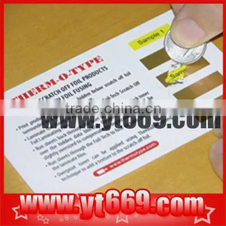 Paper Business Card With Scratch-off Panel Card