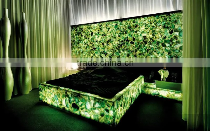 China Wholesale Grade A Ocean Blue Semi Precious Gemstone Agate Stone Slabs