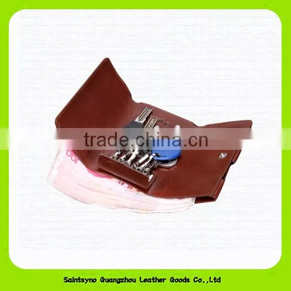 14038 Unique design brown leather car key pouch
